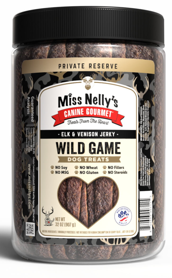 What is the quantity of treats in each jar of Elk and Venison variety?