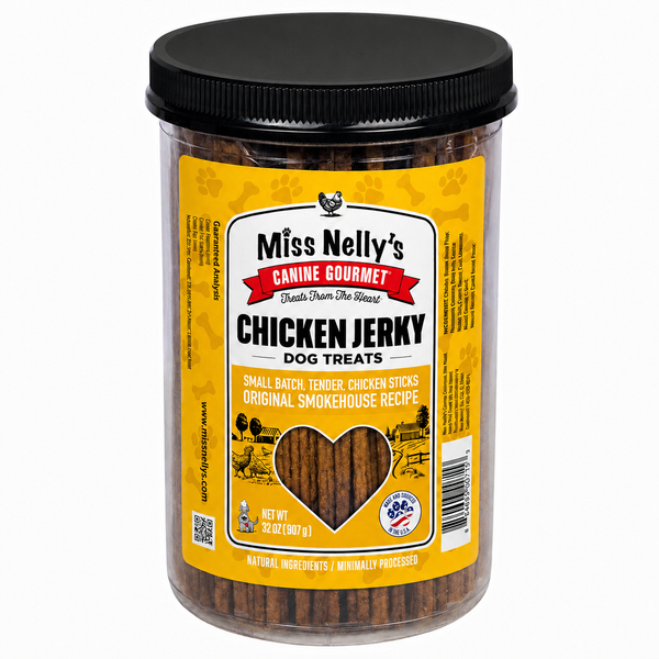 Miss Nelly’s Chicken Jerky Dog Treats – 32 oz Tub