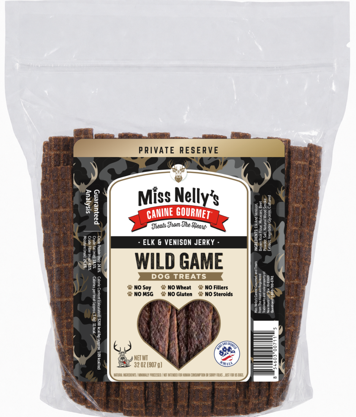 Wild Game strips dog treats bag 32 oz
