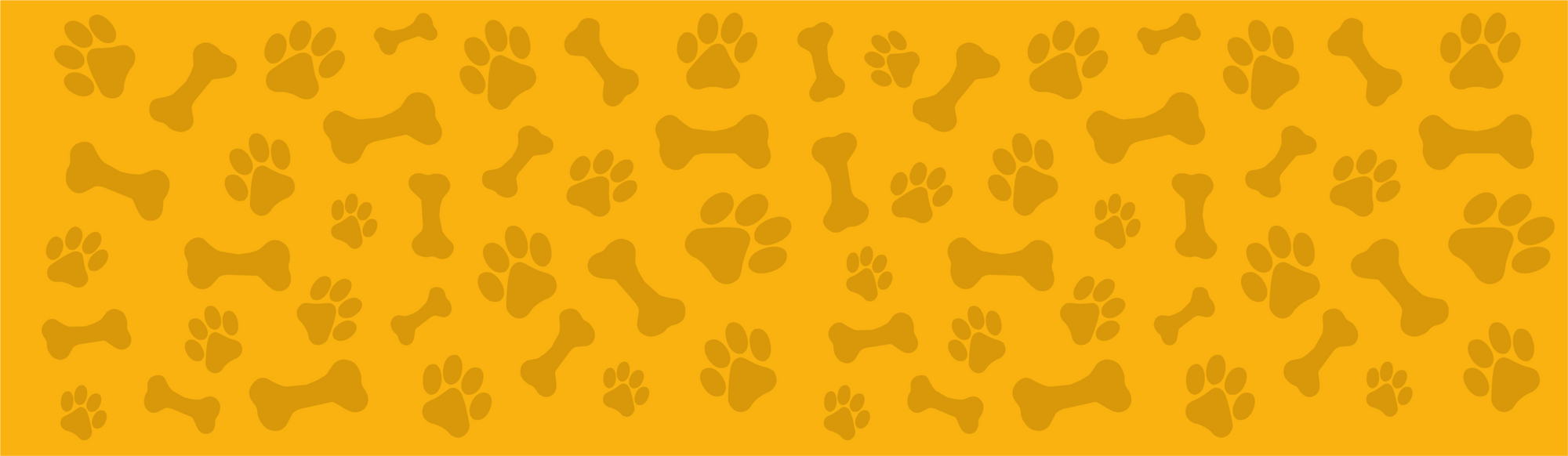 bones and paws on yellow background